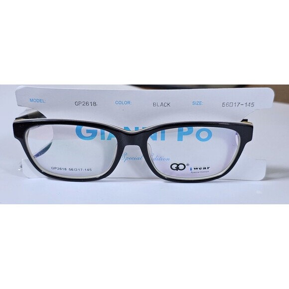 GIANNI PO WOMEN'S EYEGLASSES GP 2618 56-17 145 Black I Wear NWT DEMO LENSES - Picture 3 of 16